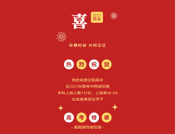 正阳高中2025届高考提前批录取喜报